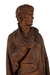Zelfportret, voor de decoratie van zijn graf op de begraafplaats van Loyasse, Lyon, c.1810 (terracotta)